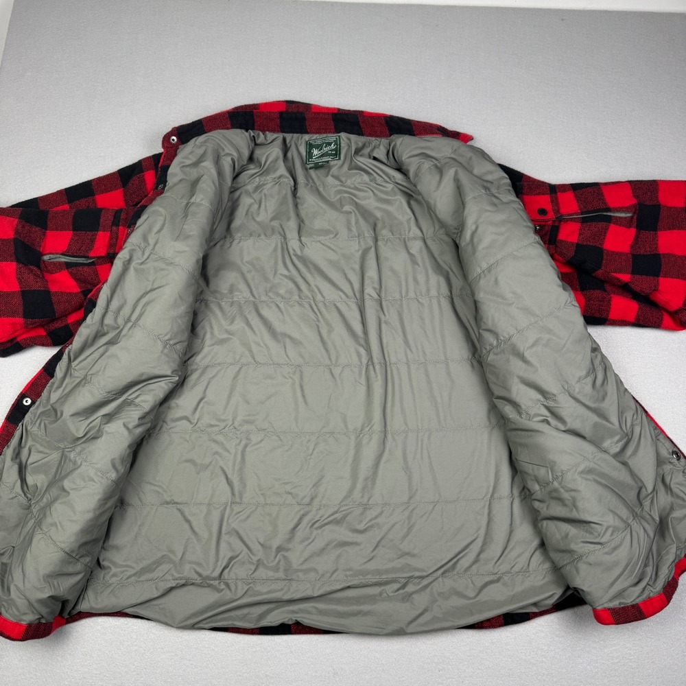 Woolrich Mens XXL Buffalo Plaid Insulated Shirt Jacket Red‎ Black Quilted 6151 - Picture 4 of 9